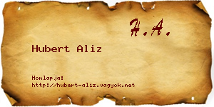 Hubert Aliz névjegykártya